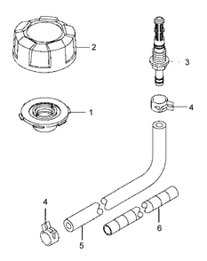 Kawasaki Fj180v-As05 Fuel Cap Diagram and Parts List for 56A443TH (750-XP)(2011) Cub Cadet Lawn Mower